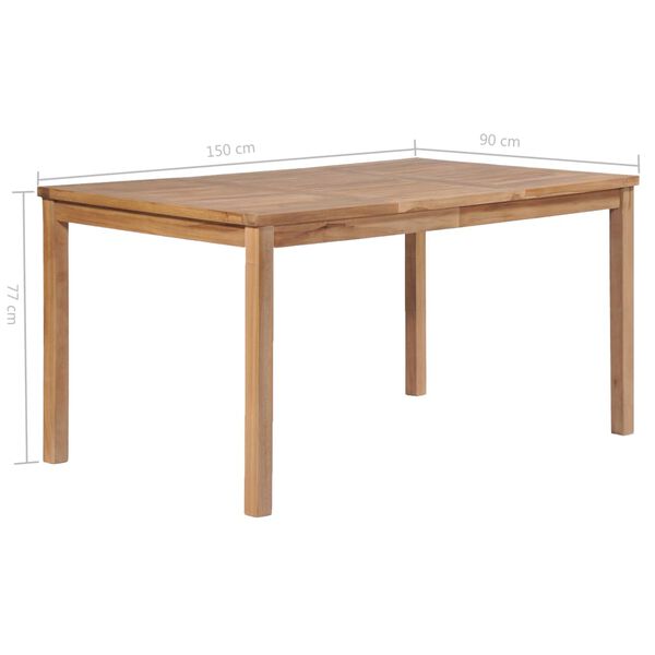 vidaXL Τραπέζι Κήπου 150 x 90 x 77 εκ. από Μασίφ Ξύλο Teak