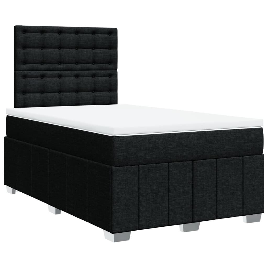 vidaXL Κρεβάτι Boxspring με Στρώμα Μαύρο 120x190 εκ. Υφασμάτινο