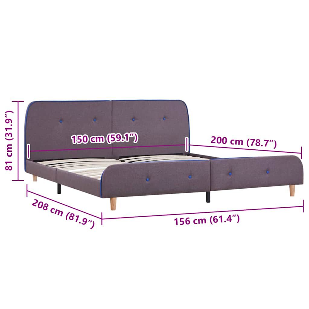 vidaXL Σκελετός Κρεβατιού Χωρίς Στρώμα Taupe 150x200 εκ. Υφασμάτινο