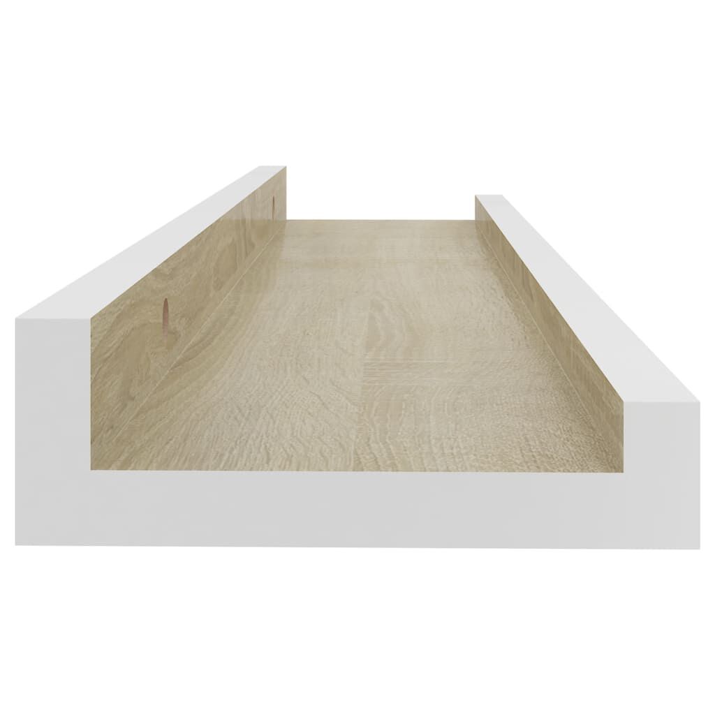 vidaXL Ράφια Τοίχου 2 τεμ. Λευκό και Sonoma Δρυς 40 x 9 x 3 εκ.