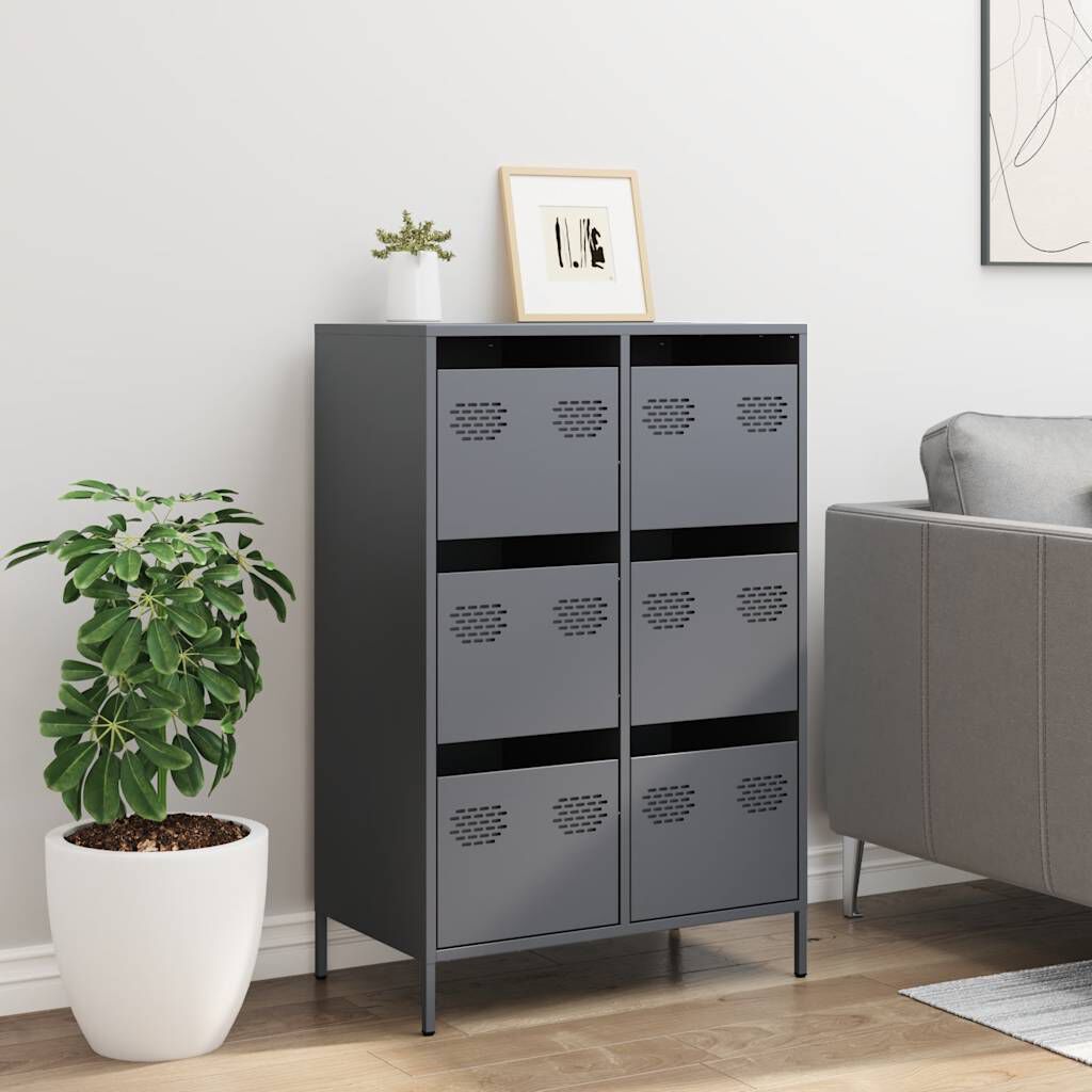 vidaXL Ντουλάπι Ανθρακί 68x39x101,5 εκ. από Χάλυβα