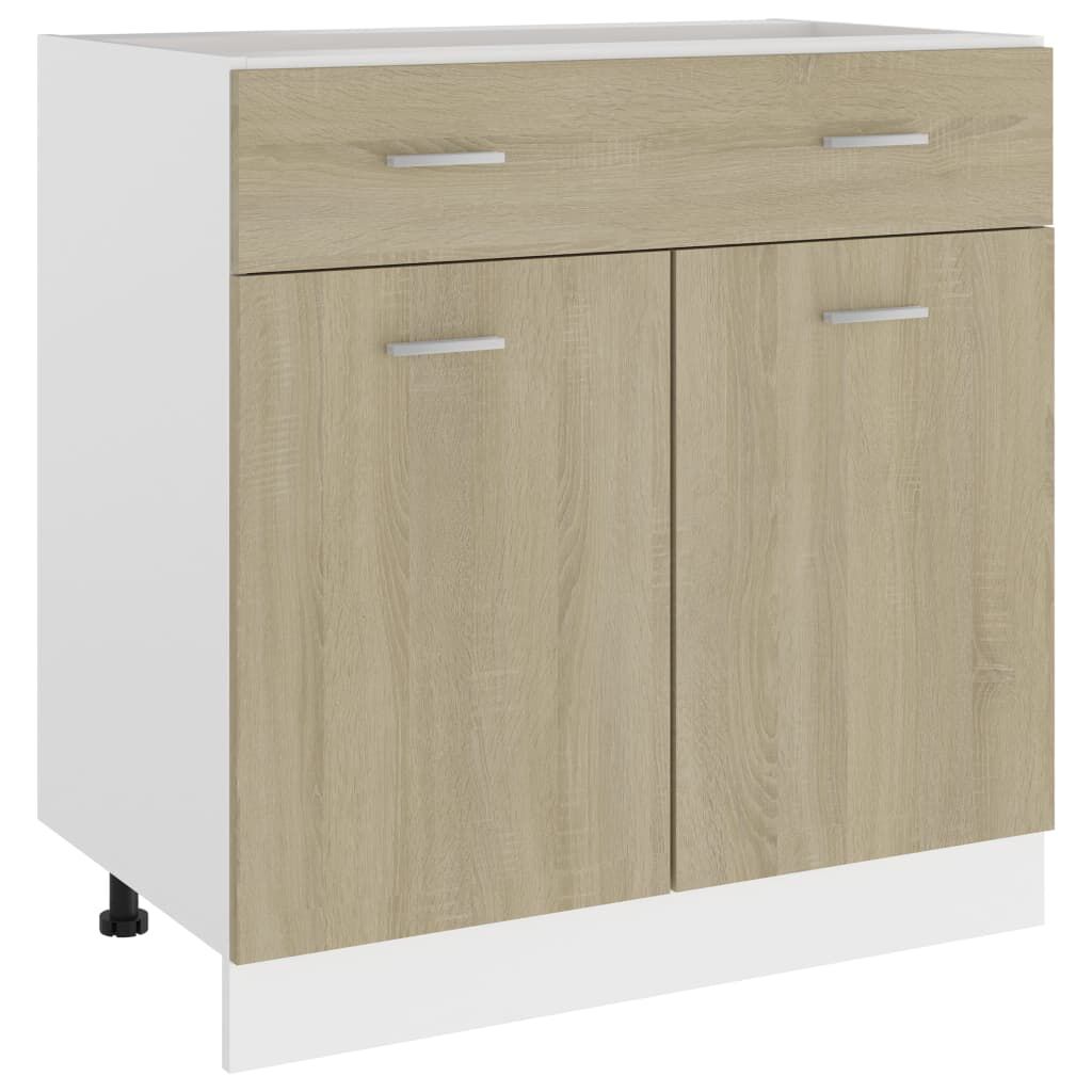 vidaXL Ντουλάπι με Συρτάρι Sonoma Δρυς 80x46x81,5 εκ. Επεξ. Ξύλο