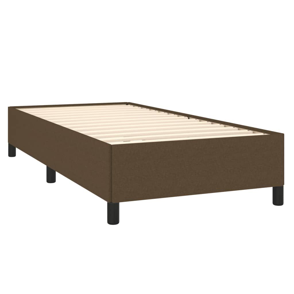 vidaXL Κρεβάτι Boxspring με Στρώμα Σκούρο Καφέ 90x200 εκ. Υφασμάτινο