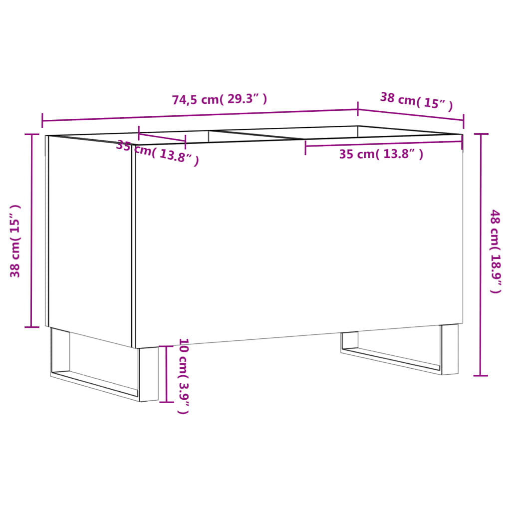 vidaXL Δισκοθήκη Καπνιστή Δρυς 74,5x38x48 εκ. από Επεξεργασμένο Ξύλο