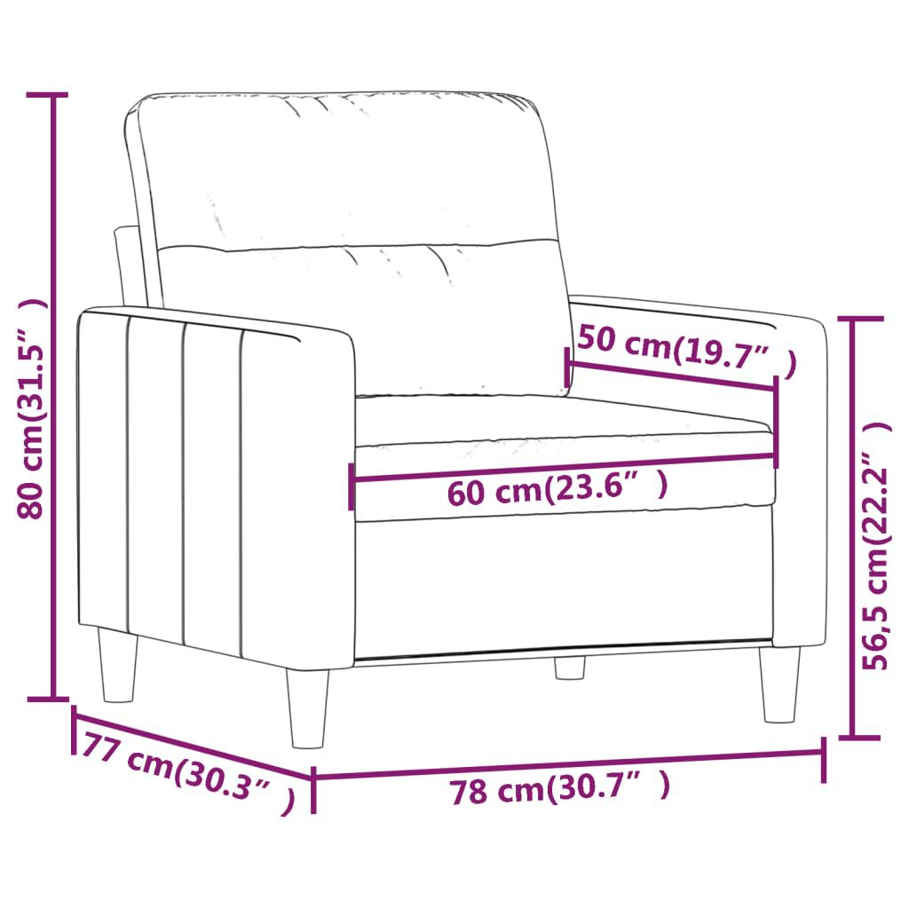 vidaXL Πολυθρόνα Taupe 60 εκ. Υφασμάτινη