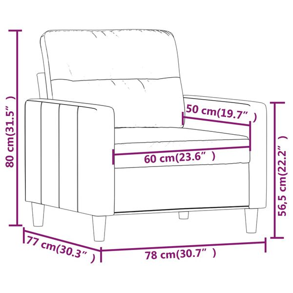 vidaXL Πολυθρόνα Taupe 60 εκ. Υφασμάτινη