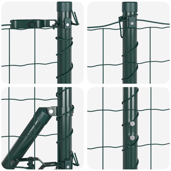 vidaXL Euro Fence με 7 πόλους 1x10 μ Γαλβανισμένος Χάλυβας Πράσινος