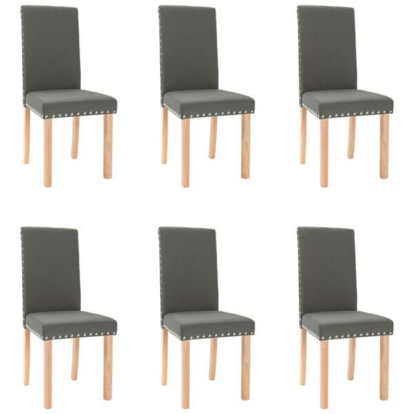 vidaXL Καρέκλες Τραπεζαρίας 6 τεμ. Σκούρο Γκρι Υφασμάτινες