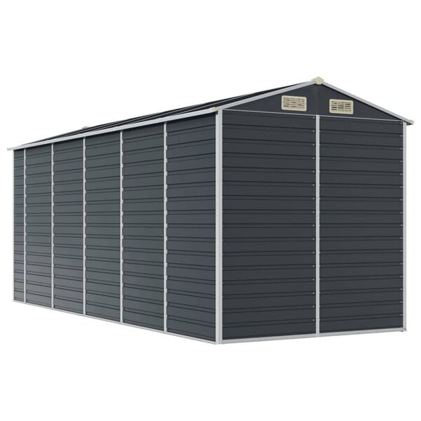 vidaXL Αποθήκη Κήπου Ανθρακί 191x470x198 εκ. Γαλβανισμένο Ατσάλι