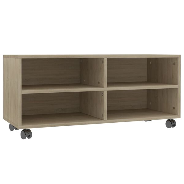 vidaXL Έπιπλο Τηλεόρασης με Ρόδες Sonoma Δρυς 90x35x35 εκ. Επεξ. Ξύλο