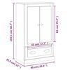 vidaXL Ντουλάπι Λευκό 60 x 35,5 x 103,5 εκ. από Επεξεργασμένο Ξύλο