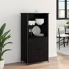 vidaXL Highboard &Mu;&alpha;ύ&rho;&eta; &Omicron;&xi;&upsilon;ά 62 x 36 x 121,5 &epsilon;&kappa; &Epsilon;&pi;&epsilon;&xi;&epsilon;&rho;&gamma;&alpha;&sigma;&mu;έ&nu;&omicron; &xi;ύ&lambda;&omicron;