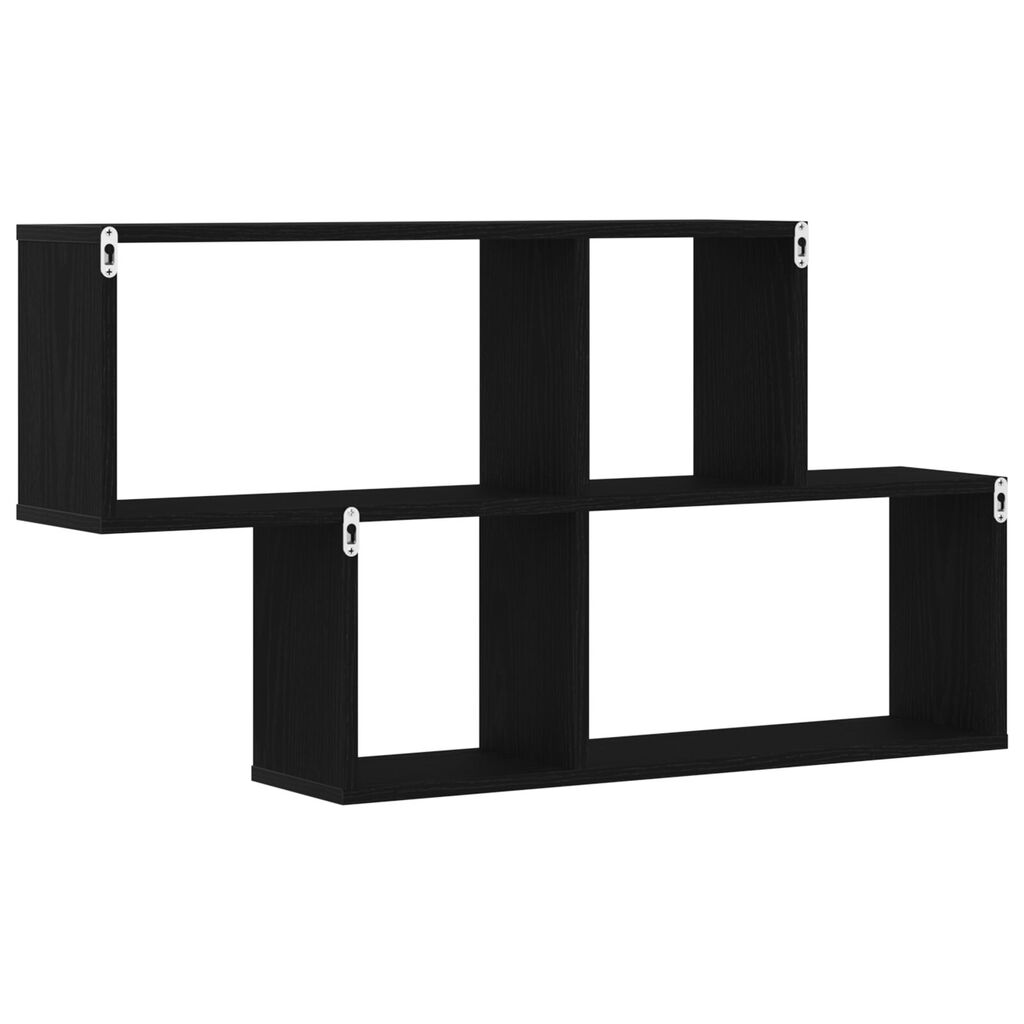 vidaXL Μαύρος Καρυδιάς Τοίχου Ντουλάπα 76x15x53 εκ. Κατασκευασμένο από Επεξεργασμένο Ξύλο