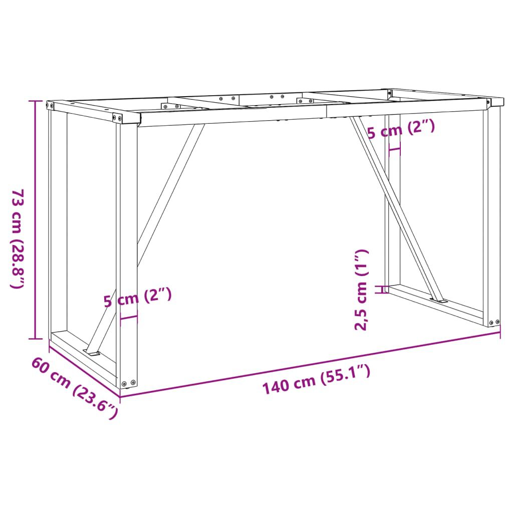 vidaXL Πόδια Τραπεζαρίας σε Σχήμα «Ο» 140x60x73 εκ. Ατσάλι