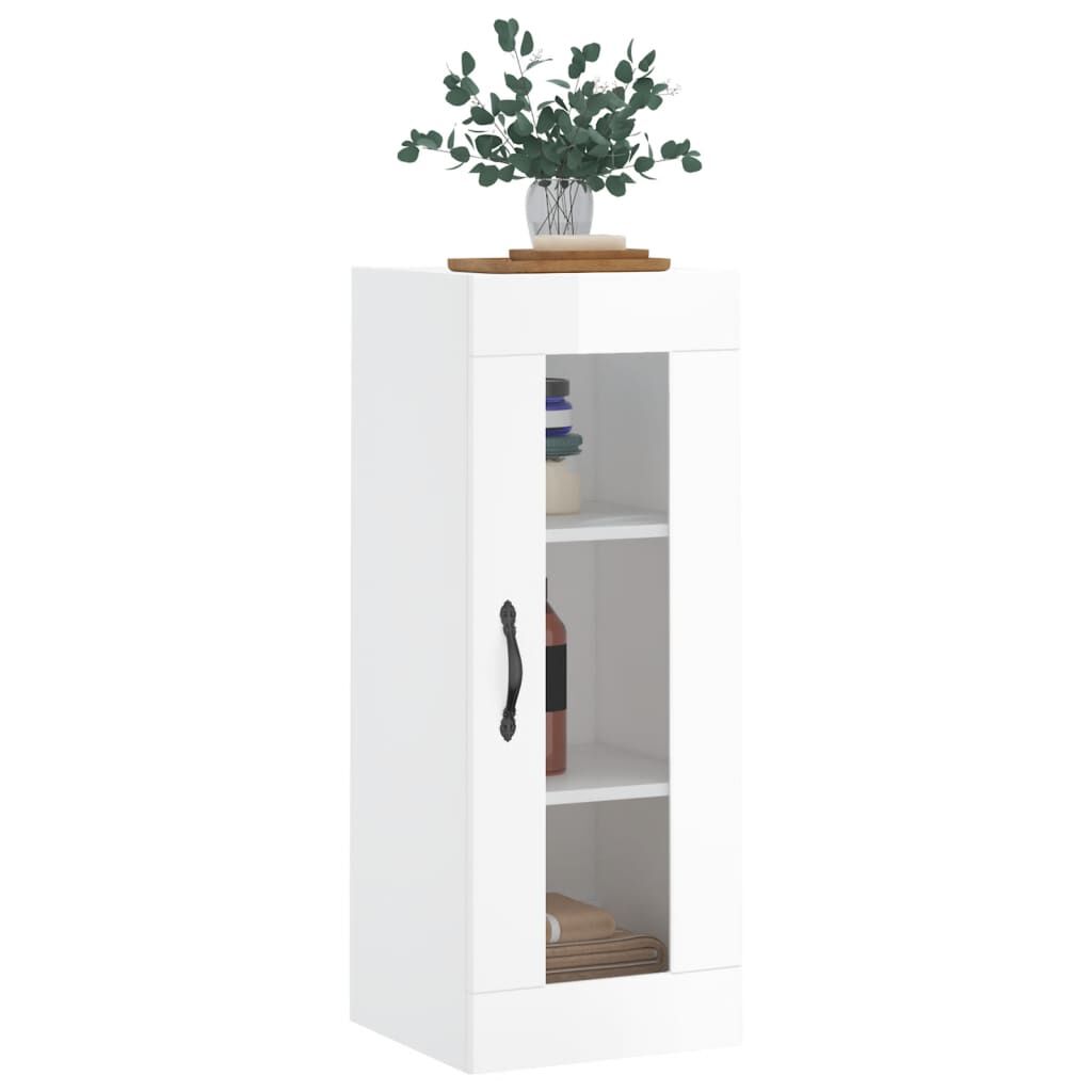 vidaXL Ντουλάπι Τοίχου Γυαλιστερό Λευκό 34,5 x 34 x 90 εκ.