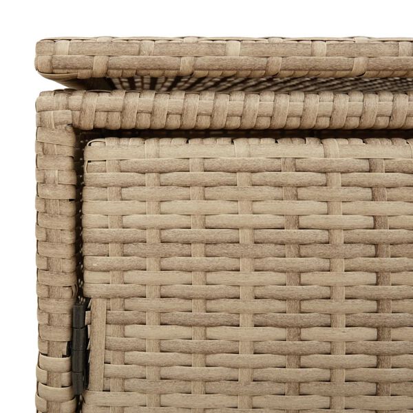vidaXL Ντουλάπι Αποθήκευσης Κήπου Beige 110x55x60,5εκ. Συνθετικό Ρατάν