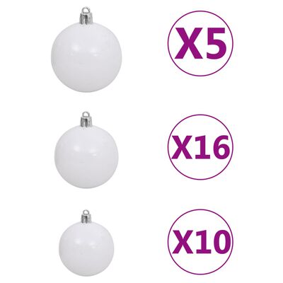vidaXL Χριστουγ. Δέντρο Έλατο Nordmann LED/Μπάλες Πράσινο 210 εκ.