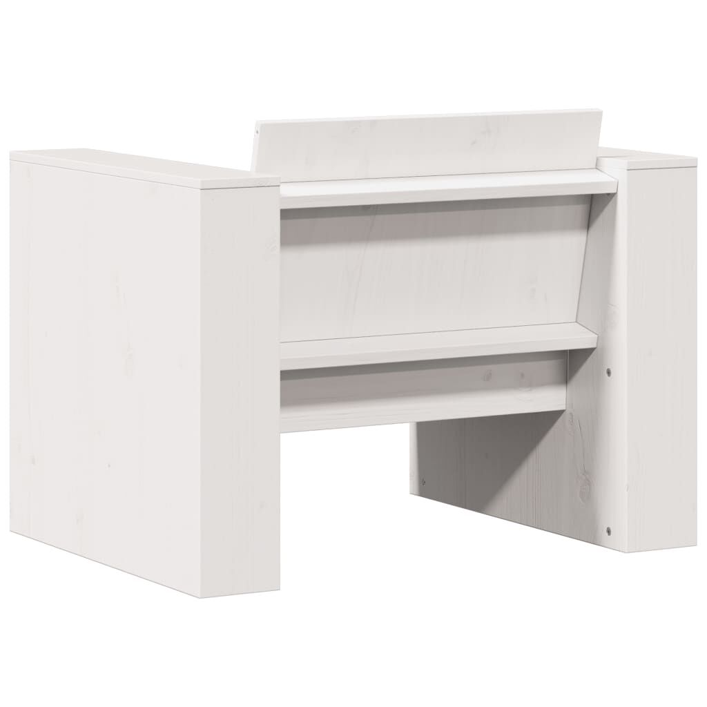 vidaXL Καναπές Κήπου Λευκός 79 x 60 x 62 εκ. από Μασίφ Ξύλο Πεύκου