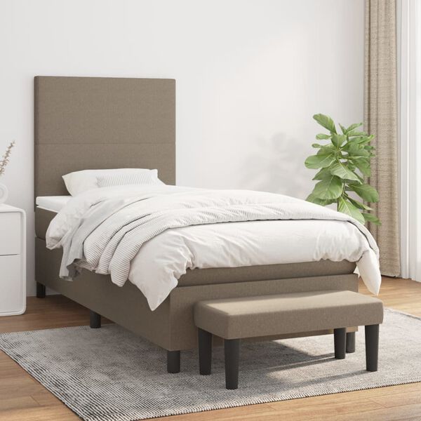 vidaXL &Kappa;&rho;&epsilon;&beta;ά&tau;&iota; Boxspring &mu;&epsilon; &Sigma;&tau;&rho;ώ&mu;&alpha; Taupe 90x190 &epsilon;&kappa;.&Upsilon;&phi;&alpha;&sigma;&mu;ά&tau;&iota;&nu;&omicron;