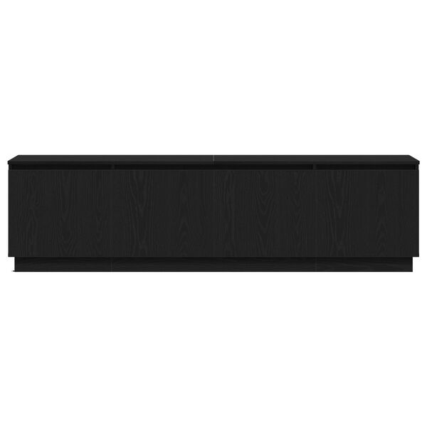 vidaXL Βιτρίνα τηλεόρασης με LED Μαύρη δρυς 180 x 38 x 49 εκ