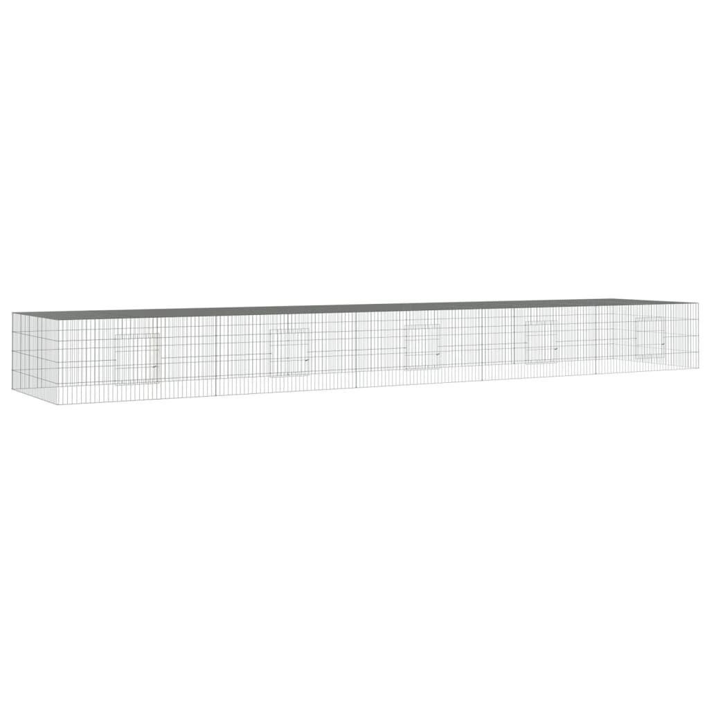 vidaXL Κλουβί Κουνελιών 5 Πάνελ 541x109x54 εκ. από Γαλβανισμένο Σίδερο