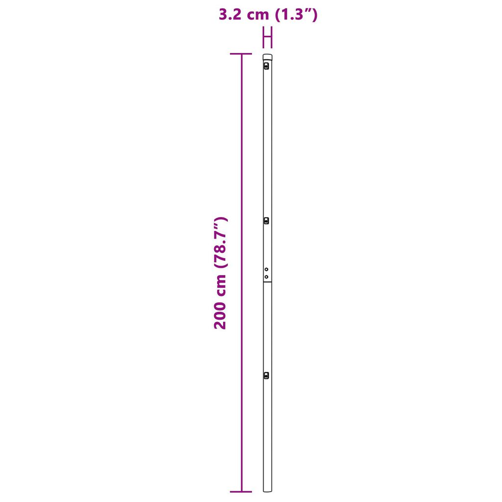 vidaXL Πόλοι φράχτη 13 τεμαχίων Πράσινο Ø32 mm 200 εκ Γαλβανισμένο Χάλυβα