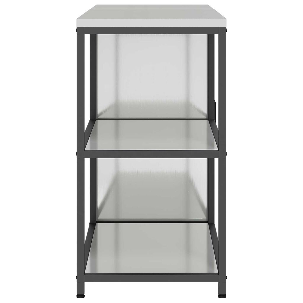 vidaXL Σετ Αποθήκευσης Κουζίνας με ράφι 2 pcs Ασημί 150 x 50 x 92 εκ.