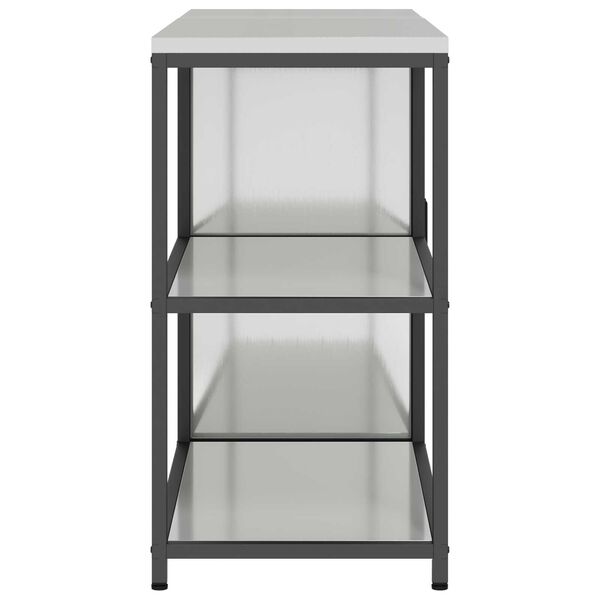 vidaXL Σετ Αποθήκευσης Κουζίνας με ράφι 2 pcs Ασημί 150 x 50 x 92 εκ.