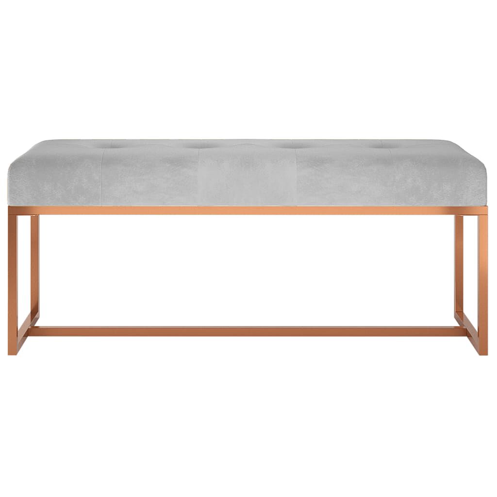 vidaXL Πάγκος Γκρι 110 x 36 x 45 εκ. Βελούδινος