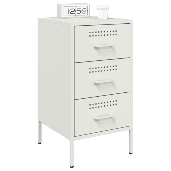 vidaXL Κομοδίνα 2 τεμ. Λευκά 36x39x68 εκ. από Χάλυβα