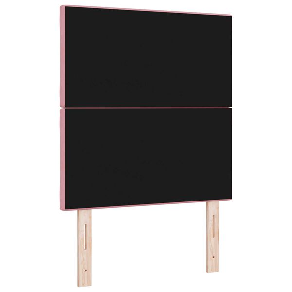 vidaXL LED Κεφαλάρι με φώτα λωρίδας LED Geometric Ροζ 80 cm Βελούδο