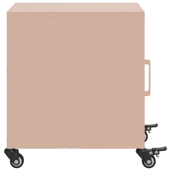 vidaXL Κομοδίνο Ροζ 36x38,5x43,5 εκ. από Χάλυβα