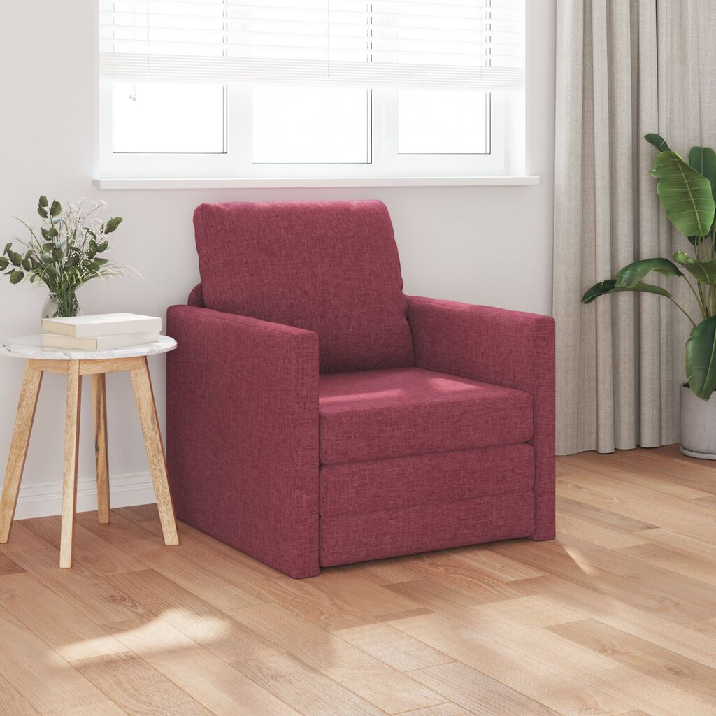 vidaXL Καναπές Κρεβάτι 2 σε 1 Μπορντό 74x77x81 εκ. Υφάσματος