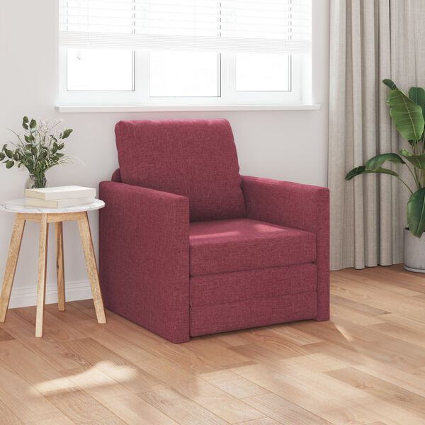 vidaXL Καναπές Κρεβάτι 2 σε 1 Μπορντό 74x77x81 εκ. Υφάσματος