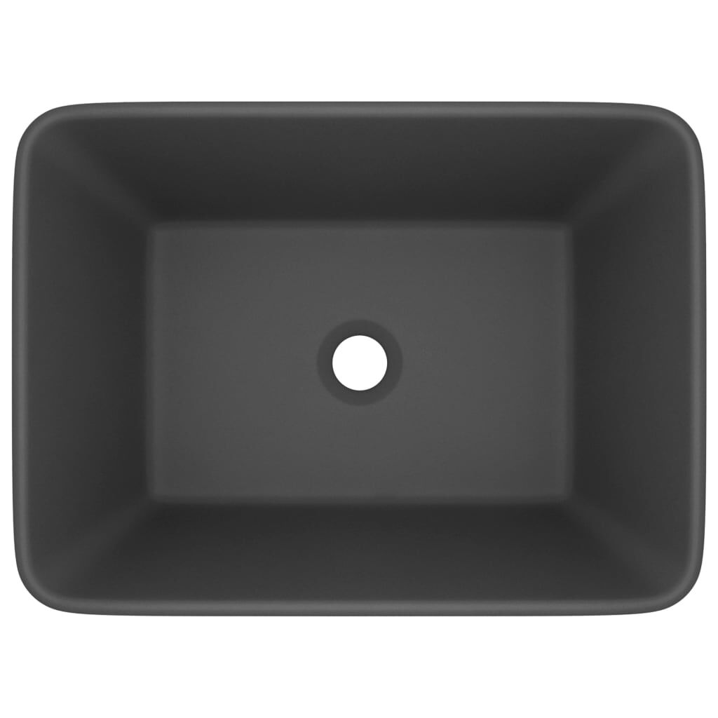 vidaXL Νιπτήρας Πολυτελής Σκούρο Γκρι Ματ 41 x 30 x 12 εκ. Κεραμικός