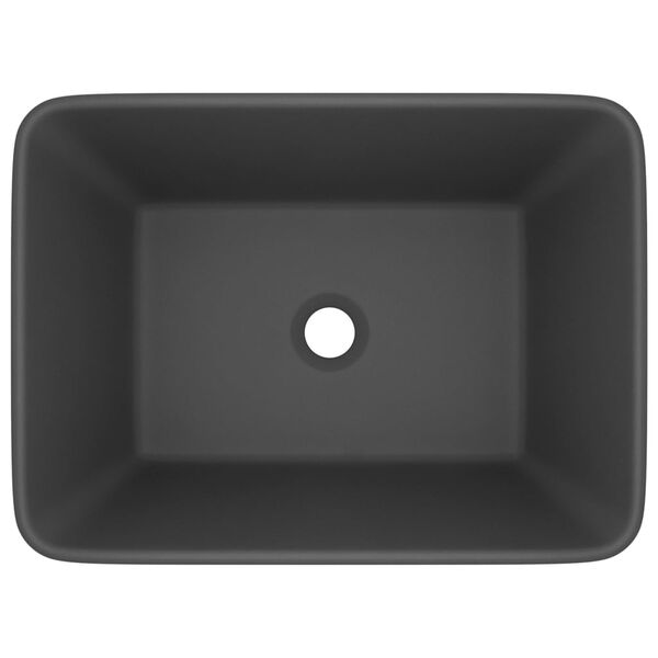 vidaXL Νιπτήρας Πολυτελής Σκούρο Γκρι Ματ 41 x 30 x 12 εκ. Κεραμικός