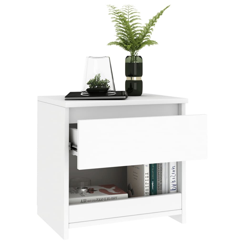 vidaXL Κομοδίνο Λευκό 40 x 30 x 39 εκ. από Επεξ. Ξύλο