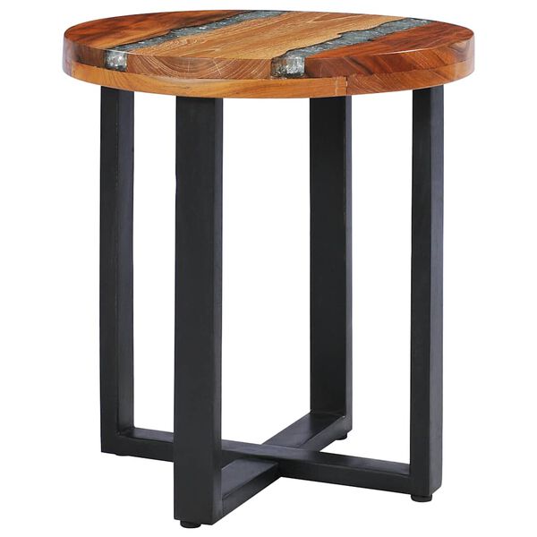 vidaXL Τραπεζάκι Σαλονιού 40x45 εκ. από Μασίφ Ξύλο Teak / Συνθ. Ρητίνη