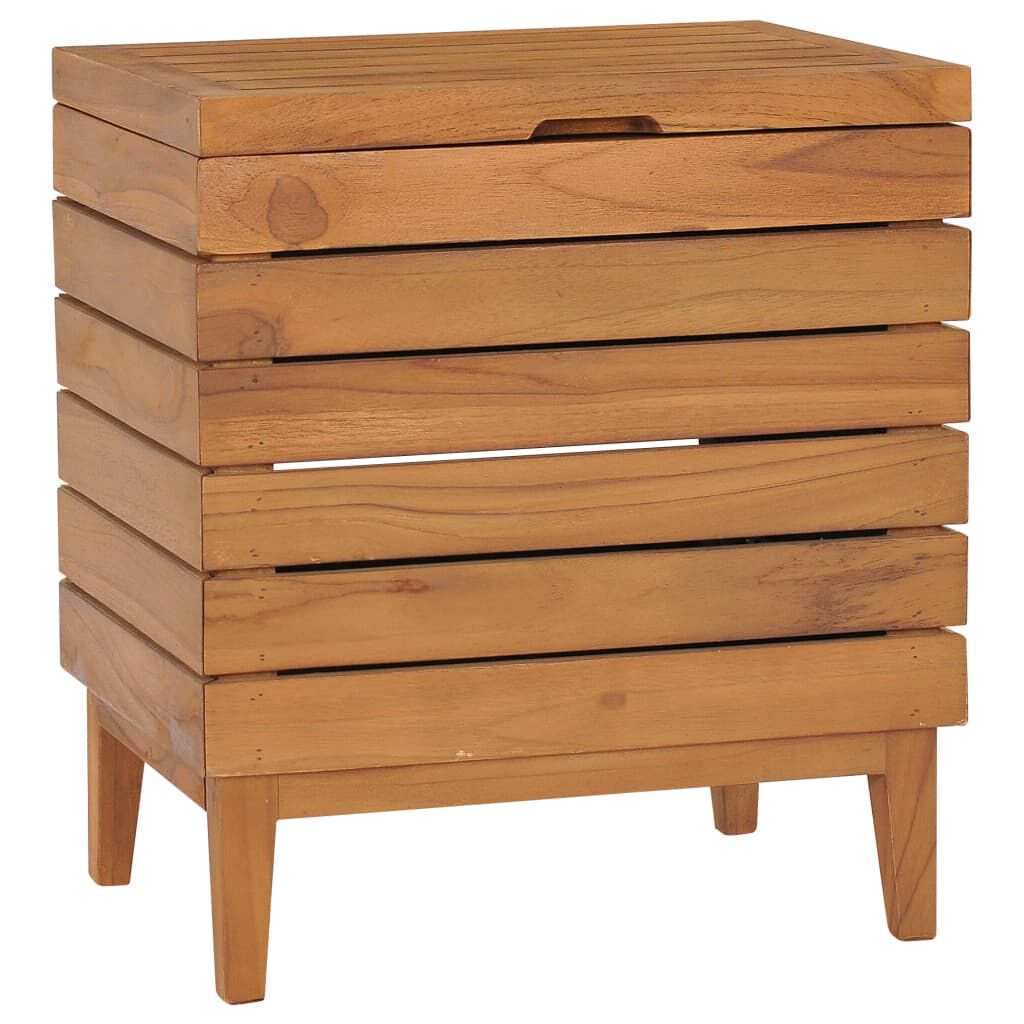 vidaXL Καλάθι Απλύτων 40 x 30 x 45 εκ. από Μασίφ Ξύλο Teak
