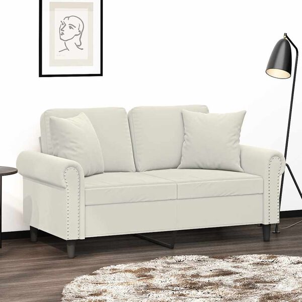 vidaXL Μαξιλάρια Διακοσμητικά 2 τεμ. Κρεμ 40x40 εκ. Βελούδινα