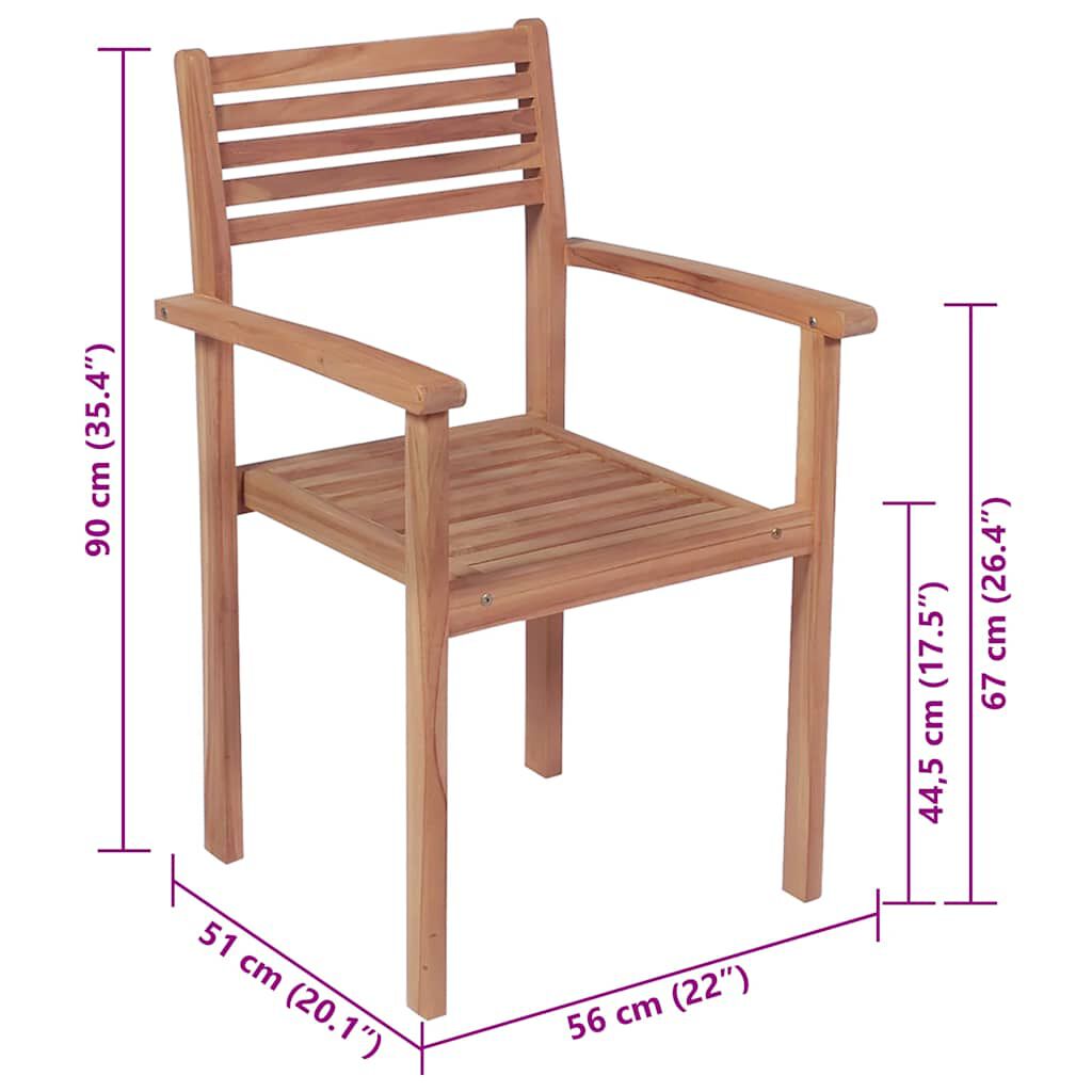 vidaXL Καρέκλες Κήπου 4 Τεμαχίων από Μασίφ Ξύλο Teak με Μπεζ Μαξιλάρια