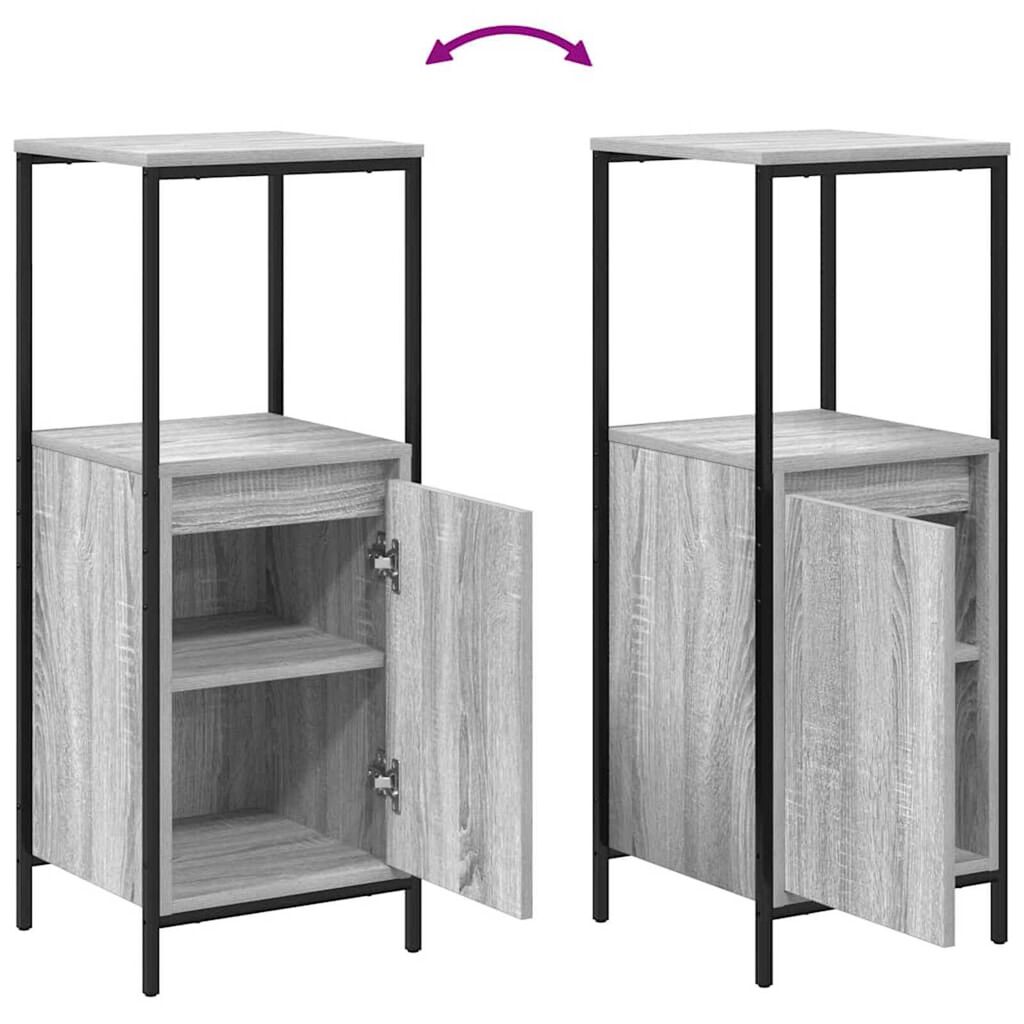 vidaXL Σετ Επίπλων Μπάνιου με ράφι 5 pcs Γκρι σονόμα και Μαύρο