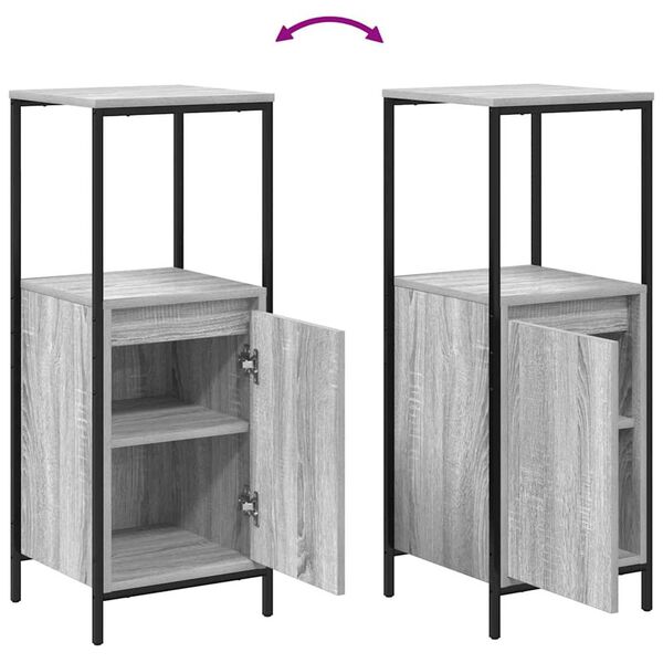 vidaXL Σετ Επίπλων Μπάνιου με ράφι 5 pcs Γκρι σονόμα και Μαύρο
