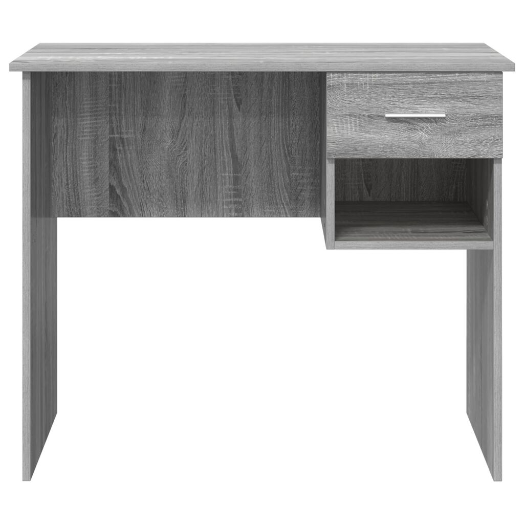 vidaXL Γραφείο με Αποθήκη Γκρι Sonoma 90x49.5x75 cm Επεξεργασμένο Ξύλο