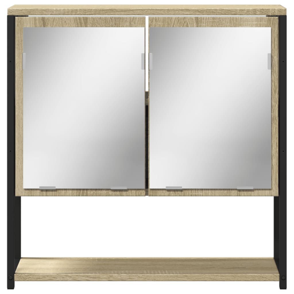 vidaXL Καθρέφτης Μπάνιου Ντουλάπι Sonoma Δρυς 60x16x60 εκ. Επεξ. Ξύλο