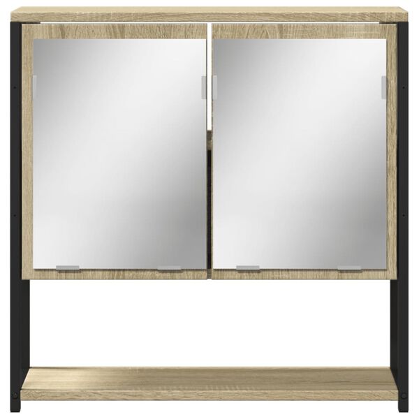 vidaXL Καθρέφτης Μπάνιου Ντουλάπι Sonoma Δρυς 60x16x60 εκ. Επεξ. Ξύλο