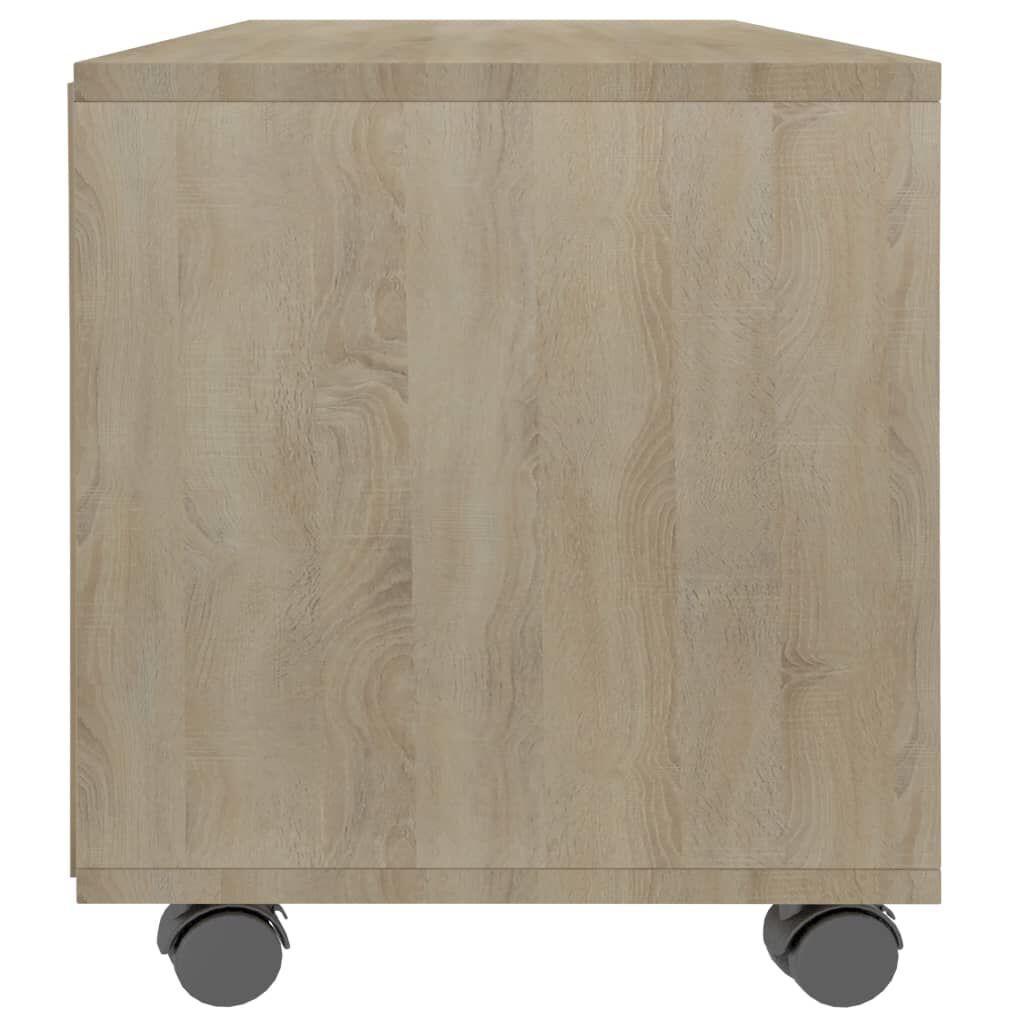 vidaXL Έπιπλο Τηλεόρασης με Ρόδες Sonoma Δρυς 90x35x35 εκ. Επεξ. Ξύλο