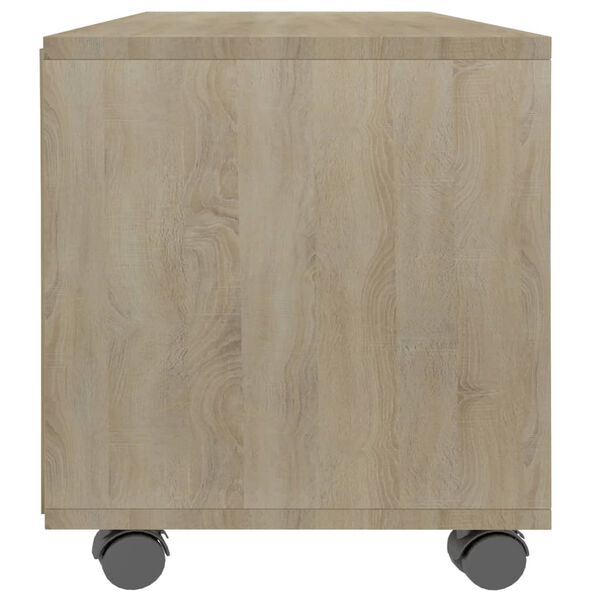 vidaXL Έπιπλο Τηλεόρασης με Ρόδες Sonoma Δρυς 90x35x35 εκ. Επεξ. Ξύλο