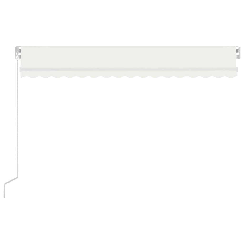 vidaXL Τέντα Συρόμενη Χειροκίνητη με LED Κρεμ 400 x 300 εκ.