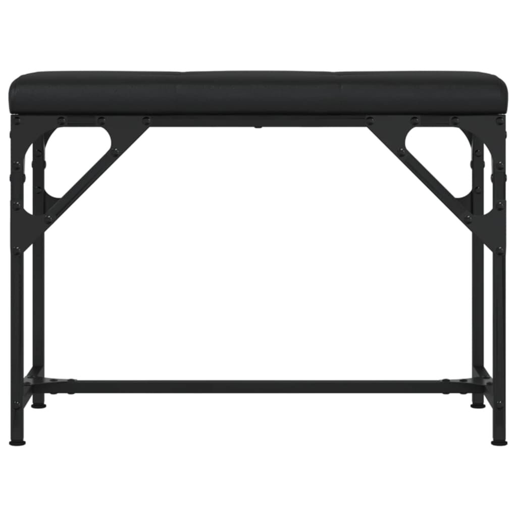 vidaXL Πάγκος Τραπεζαρίας Μαύρος 62x32x45 εκ. Ατσάλι / Συνθετικό Δέρμα